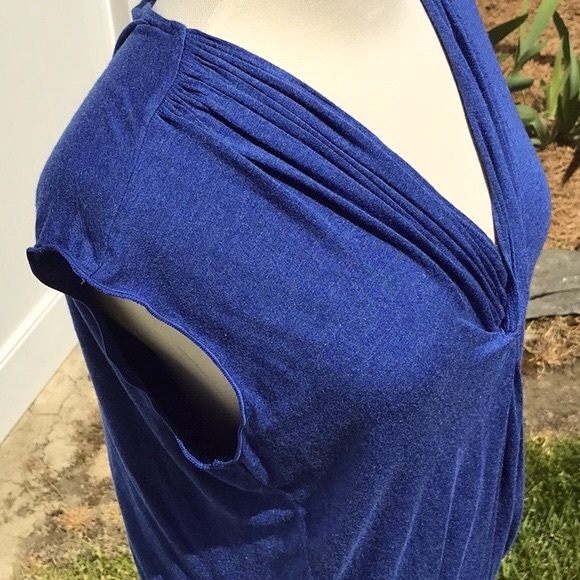 Max Studio Blue Sleeveless V Neck Elastic Waistband Tank Top Size Medium - Picture 4 of 15